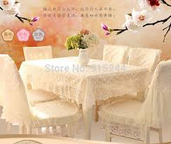Hot Selling Dining Table Cloth Chair Cover Cushion Rustic Lace Cloth Crystal Embroidered Chair Cover Sets Intable Cl Dining Table Cloth Chair Cover Table Cloth