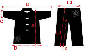 Size Chart Kung Fu Ninja Uniform