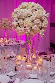 Tall White Wedding Centerpieces Roses Hydrangeas With Crystals Jeff Kolodny White Wedding Centerpieces Flower Centerpieces Wedding Tall Flower Centerpieces