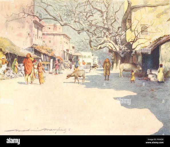 INDIA: Mid-day, Jaipur, antique print 1905 Stock Photo - Alamy