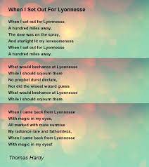 When I Set Out For Lyonnesse - When I Set Out For Lyonnesse Poem by Thomas  Hardy