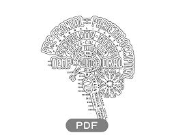 Print Your Own Brain Typogram An Excellent Anatomy Coloring Page No Commercial Use Do Not Alter The Art Credit Neuroscience Art Brain Art Brain Anatomy