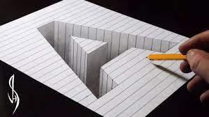 In this video i show you how to draw 3d steps in a hole on paper for kids and adults. Drawing A Hole In Line Paper 3d Trick Art Youtube