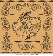 Indian Dancing With Floral Motifs Indian Dance Pakistani Art Art