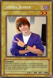 The onslaught of celebrities putting their name on a prepaid card continues. Justin Bieber Yugioh Card By Thealchemista On Deviantart