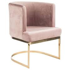 Modern Blush Velvet Gold Circular Accent Chair Liked On Polyvore Featuring Home Furniture Chairs Accent C Upholstered Dining Chairs Furniture Chrome Chair