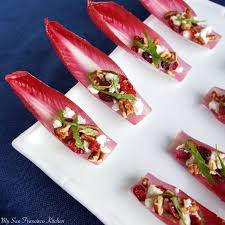 Red Endive With Dried Cranberries Pecans And Feta Cheese Recipe Endive Appetizers Endive Recipes Appetizer Recipes