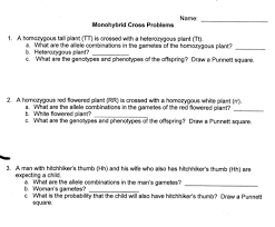 Start studying monohybrid cross worksheet. Solved Name Monohybrid Cross Problems 1 A Homozygous Ta Chegg Com