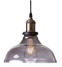 Ledmasters Smoked Glass Pendant Light Vintage Retro Industrial Ceiling Amazon Co Uk Kitchen Home Pendant Light Glass Pendant Light Smoked Glass