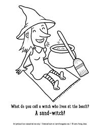 These halloween coloring pages feature pictures to color for halloween. Halloween Coloring Pages Funny Coloring Pages For Kids Sand Witch Learn Funny Jokes