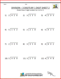 4th grade long division worksheets