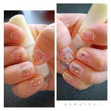 セルフネイル クリアネイル 押し花ネイル ワイヤーネイル オール100均 しずくウォーターネイルシール nails instagram posts beauty