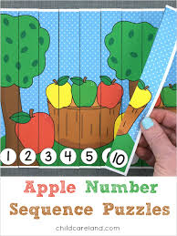 · 7, 5, 8, 4, 9, 3, ? Apple Number Sequence Puzzles For Numbers 1 20 Apple Sequence Number Sequence Early Learning Activities