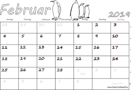Kalender für das jahr 2021 n deutscher sprache. Monatskalender Februar 2019 Pdf Drucken Kostenlos