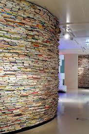 A Museum Exhibit On Books Made Of 40 000 Books Museum Exhibition Book Wall Exhibition