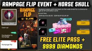 You should make sure to redeem these as soon as possible because you'll. Free 9999 Diamonds Free Elite Pass Freefire Rampage Flip Event Full Details Youtube