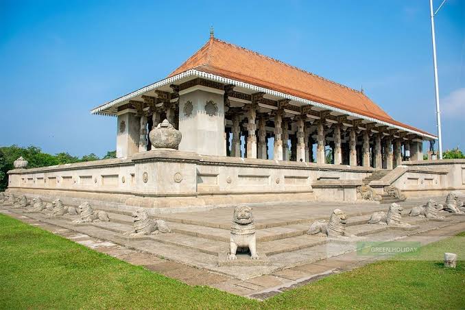 Independence Memorial Hall Colombo lion throne pavilion Kandy ceremonial gardens Sri Lanka