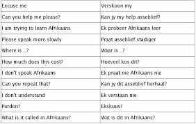 Basics Afrikaans Afrikaans Language Afrikaans Common Quotes
