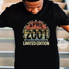 20 Geburtstag Geschenk April 2001 Jungen Madchen Design Shirt
