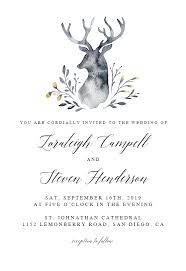 Indigo Deer Wedding Invitation Template Free Greetings Island Deer Wedding Invitations Deer Wedding Deer Baby Shower Invitations
