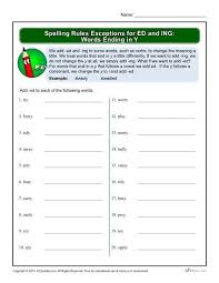 Spelling Rules Exceptions For Ed And Ing Words Ending In Y Spelling Rules Ing Words Spelling Worksheets