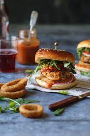 Hot And Sweet Peach Habanero Chicken Burger Recipe Chicken Burgers Burger Recipes Food