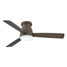 The low profile mount allows this indoor ceiling fan to hang flush in rooms with lower ceilings. Hinkley Trey Led 52 Indoor Outdoor Flush Mount Ceiling Fan In Metallic Matte Bronze Lightsonline Com