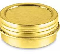 Shallow Screw-Top Metal Tins - 1/2 oz, Gold- Pack of 48