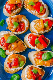 Barefoot contessa's roasted shrimp cocktail recipe | food network. Roasted Pepper Bruschetta Natashaskitchen Com