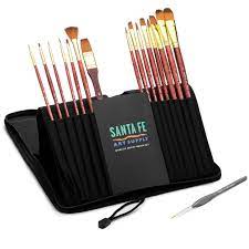 Santa Fe Art Supply 15 Piece Paint Brush Set Impartial Report Santa Fe Art Paintbrush Set Acrylic Painting For Beginners