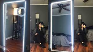 Selfie led lights behind mirror bedroom. Diy Affordable Light Up Full Body Mirror Youtube