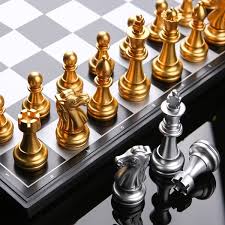 These metal, pewter, gold and silver chess sets may be a perfect choice. Medieval Chess Set With High Quality Chessboard 32 Gold Silver Chess Pieces Magnetic Board Game Chess Figure Sets Szachy Checker Wish