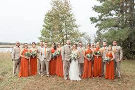 Lisa Dan Eagle Manor Wedding Petal Glass Photography Tan Wedding Orange Wedding Colors Wedding Groomsmen Attire