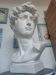 David Plaster Head Sculpture