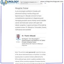 Dr Thamir Alkasab Ranked As Top Urologist In Alzahra Oncology Center Pioneer Of Urology Oncology Alrawi Te Ovarian Tumor Kidney Tumor Robotic Surgery