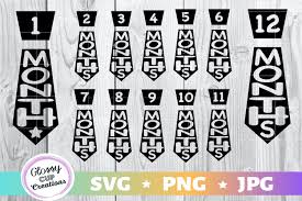 Download 1 12 Month Baby Ties Svg Png Jpg Monthly Milestone Prop By Glossy Cup Creations Thehungryjpeg Com