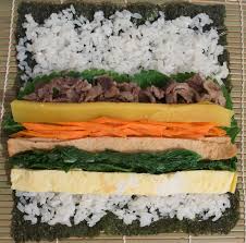 The latest social media food trend in korea! Gimbap ê¹€ë°¥ Seaweed Wrapped Rice With Meat And Vegetables Recipe Everybunny Eats