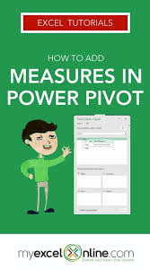 Using Measures In Power Pivot Myexcelonline Excel Tutorials Excel Budget Excel Shortcuts