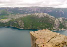 Preikestolen reaches 604 meters above lysefjorden. Norway Manafoosen And Preikestolen