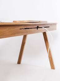 Tt Ge Schrag Hinten Schreibtisch Eiche Massiv Burotisch Design Kabelmanagement Schreibtisch