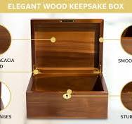 RIVLINE Wood Keepsake Box, Solid Acacia Wood Storage Box with Lock, Natural  Wood Grain, Smooth Finish Keepsake Box 11 X 8.5 X 5 Inches
