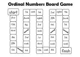 The following diagram shows ordinal and cardinal numbers from one to twenty. Ordinal Number Board Game By Bits And Bobs Teachers Pay Teachers
