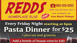 Pasta Dinner For 2 for $25 at Redds + Live Music