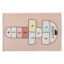 Happy Pink Cotton Hopscotch Rug 120 Alfombras Infantiles Rayuela Alfombras