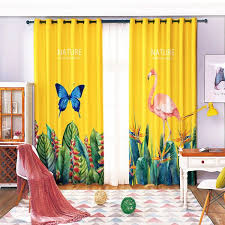 Perfectly suitable for patio doors, sliding doors, and any large windows. Butterfly And Flamingo Set Block Panel 3d Uv Printing Grommet Single Pinch Pleat Ceiling Curtains For Sliding Glass Door Yellow Blackout Curtains