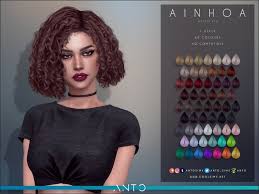 This mod is for both males as well as female characters. Ainhoa Short Curly Hair By Anto At Tsr Sims 4 Updates