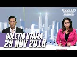 Buletin utama siaran ahad, 7 oktober 2018 bersama penyampai kamaruddin mape dan ezreena amir hamzah. Buletin Utama 2018 Khamis 29 November Youtube