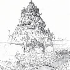 blue exorcist movie settei 1 jpg 500 500 architecture drawing environment sketch fantasy landscape