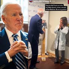 Joe Biden finished his radiation therapy and rang the bell ❤️‍