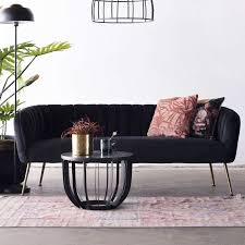 3 Sitzer Sofabank Sofa Amy 180 Cm Samt Schwarz Haus Deko Haus Einrichten Und Wohnen